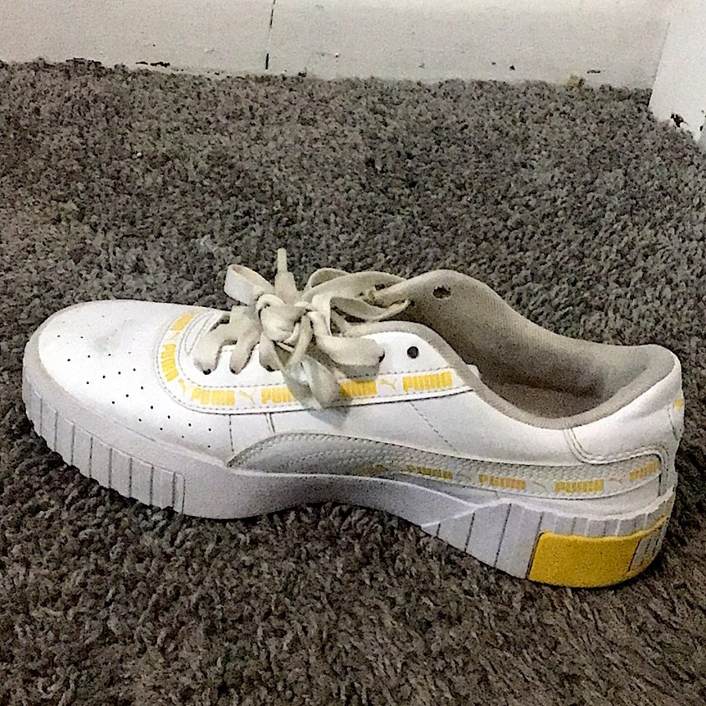White and yellow shoes